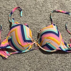 Colorful Chevron Bikini Top